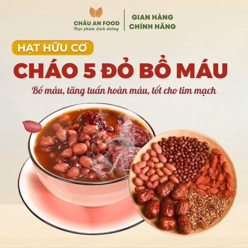 CHÁO 5 ĐỎ BỔ MÁU 3 LẦN NẤU