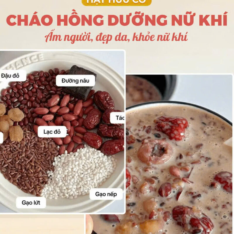 CHÁO HỒNG DƯỠNG NỮ KHÍ 3 LẦN NẤU