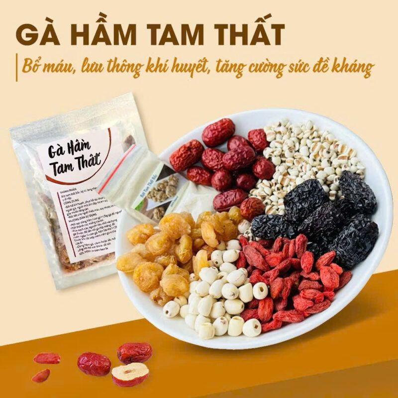 GÀ HẦM TAM THẤT (SET NGUYÊN LIỆU)