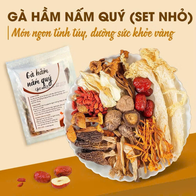 GÀ HẦM NẤM QUÝ ( SET NGUYÊN LIỆU)