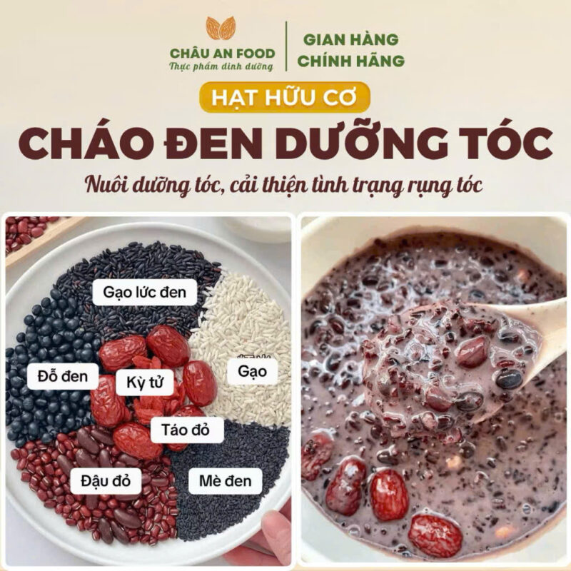 SET CHÁO ĐEN DƯỠNG TÓC 3 LẦN NẤU