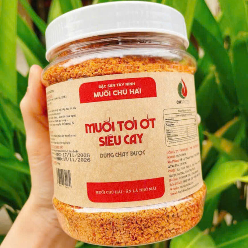 MUỐI CHÚ HẢI TỎI ỚT SIÊU CAY 500G