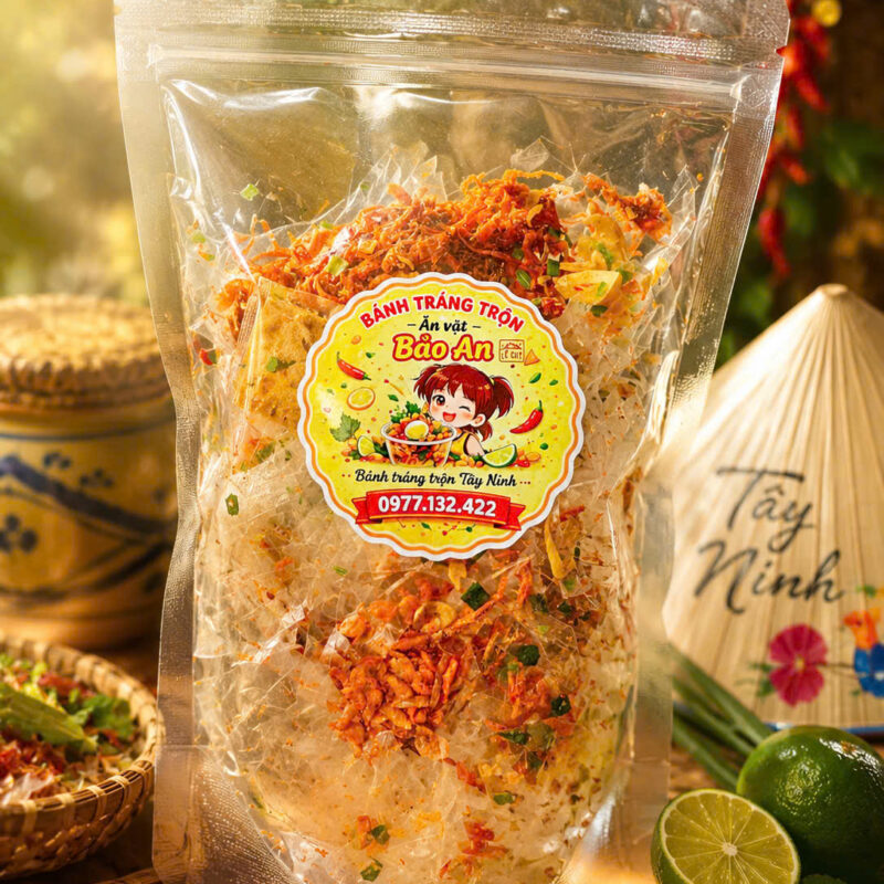 BÁNH TRÁNG TRỘN KHÔ BÒ MUỐI TÉP