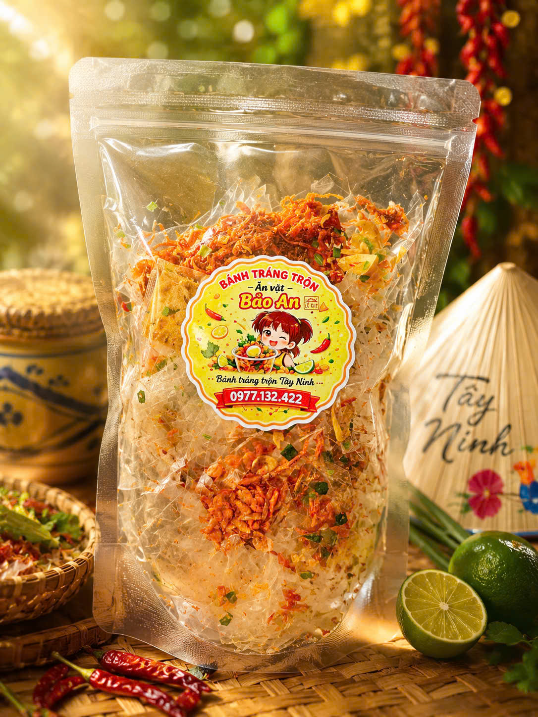 BÁNH TRÁNG TRỘN KHÔ BÒ MUỐI TÉP