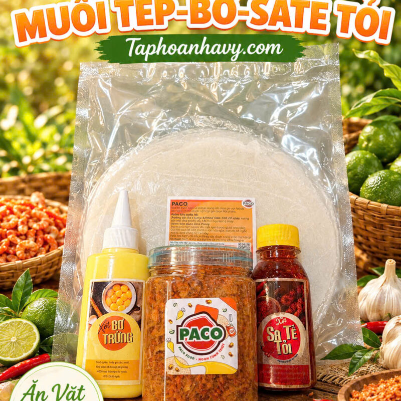 COMBO MUỐI TÉP- BƠ- SATE TỎI 650GRAM
